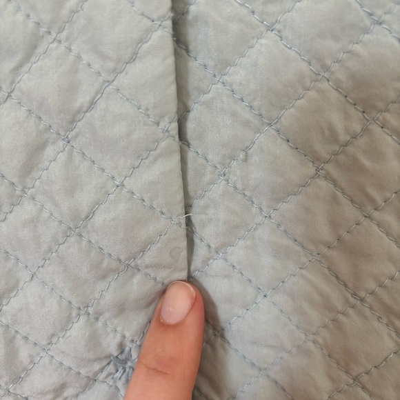 Eileen Fisher 100% Silk Quilted Vest Light Baby Blue Spring Easter Pastel M - Picture 6 of 7